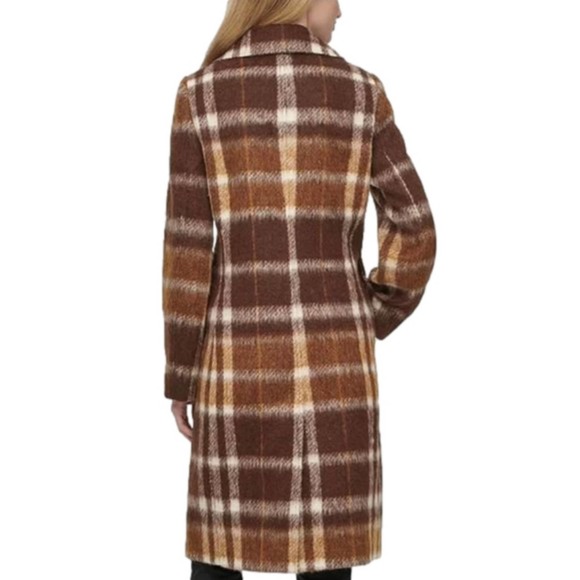Calvin Klein Women's Plaid Single-Breasted wool Walker‎ Coat size 8 new!!! - Picture 2 of 8